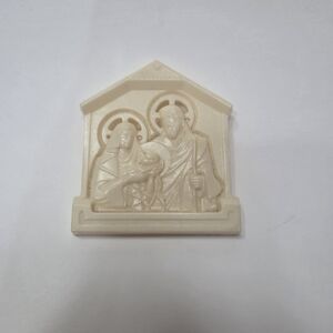 Molded Plastix Vintage Holy Family Wall Plaque -1960s